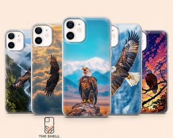 Custodia per telefono con aquila calva, uccello nazionale americano, cover per iPhone 17Pro, 16, 15, 14, 13, 12, Samsung S26, S25, S24, S23Fe, A16, A56, Pixel10, 9Pro