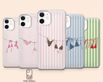 Bikini Phone Case Summer Sunbath Cover for iPhone 17Pro, 16Pro, 15Pro, 14, 13, 12, Samsung S26, S25, S24, S23Fe, A16, A56, Pixel 10, 9 Pro