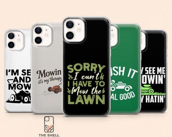 Lawn Mower Phone Case Grass Father Cover for iPhone 17Pro, 16, 15, 14, 13, 12, Samsung S26, S25, S24, S23Fe, S22, A16, A56, Pixel 10, 9Pro