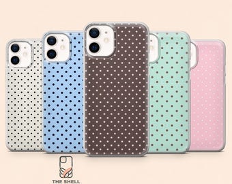 Cover per telefono con motivo a pois per iPhone 17Pro, 16, 15, 14, 13, 12, Samsung S26, S25, S24, S23Fe, A16, A56, Pixel 10, 9Pro