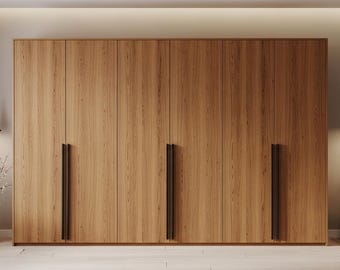 Massivholz Kleiderschrank Schrank - Moderne Holzschrank, Minimalistischer Aufbewahrungsschrank, Handgemachte Schlafzimmer Möbel