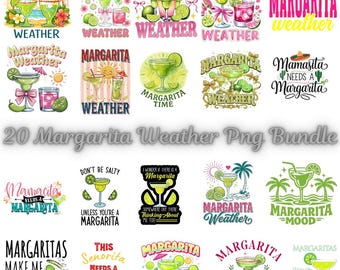 Pacote de imagens PNG com tema de clima de margarita | Coquetel de verão, designs para férias na praia (Download digital)