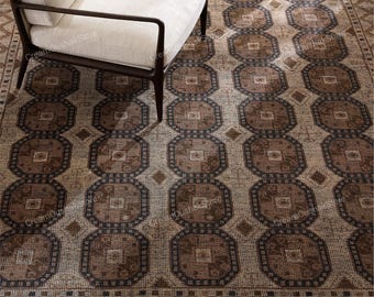 Pascala Hand-Knotted Taupe New Zealand Wool Area Rug 9'x12, Turkish Oushak Rug for Living Room, Bedroom, Bohemian