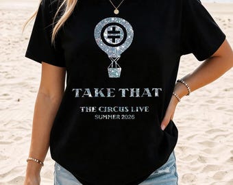Unisex Take That Tour Shirt | The Circus Live Summer 2026 Tour Tee | Cotton Faux Glitter T-Shirt