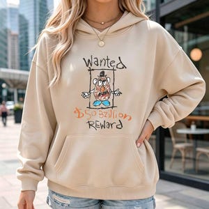 Toy Story Mr Potato Head Hoodie,Retro Cartoon Wanted T-shirt,  Funny Doodle Toy Graphic Tee, Theme Park outfit