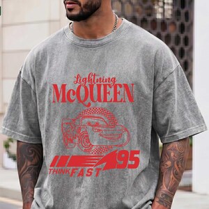 Lightning McQueen T-Shirt,Retro 95 Racing Graphic Top, Disney McQueen hoodie,Lightning McQueen Fans outfit