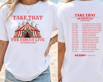 Unisex Take That Circus Live 2026 Tour T-Shirt | Concert Outfit | Cotton Concert Tee