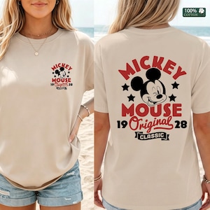 Vintage Mickey Mouse  T-shirt,Cartoon Graphic Hoodie,Disney Theme Park Trip Tee,1928 Cartoon Top