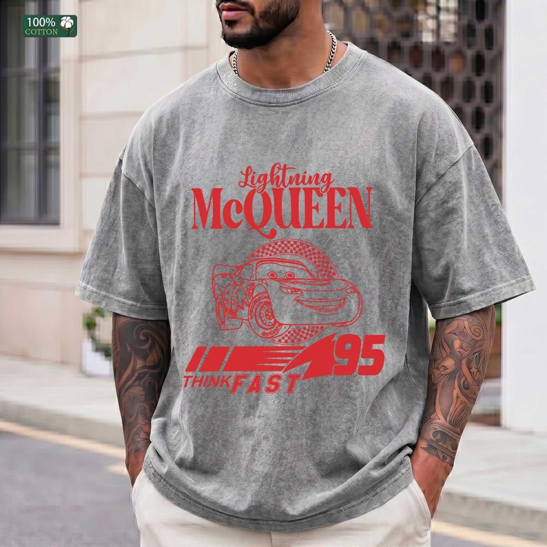 Lightning McQueen T-Shirt,Retro 95 Racing Graphic Top, Disney McQueen hoodie,Lightning McQueen Fans outfit
