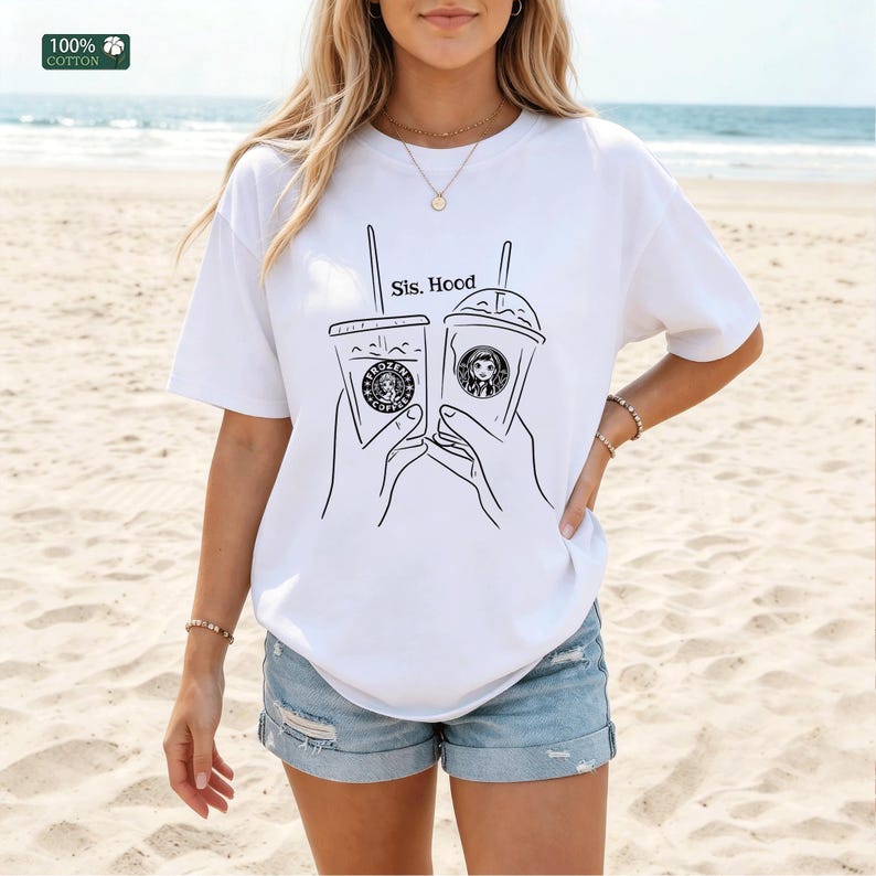 Frozen Princess Iced Coffee T-shirt,Sis Hood Tee,Elsa Anna Coffee Graphic Hoodie