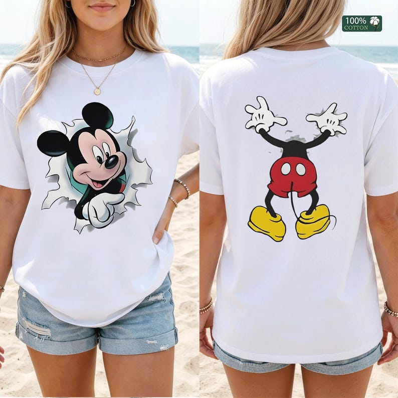 Funny Mickey Mouse T-Shirt,Front and Back Mickey Mouse Graphic tee,Disney World Hoodie,Disney trip outfit
