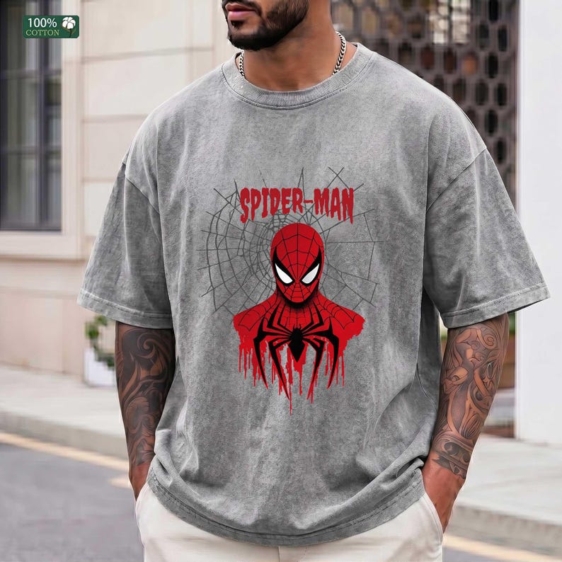 Spider-Man T-Shirt, Marvel Spider-Man Tee, Vintage Spiderman Graphic Hoodie,  Superhero outfit