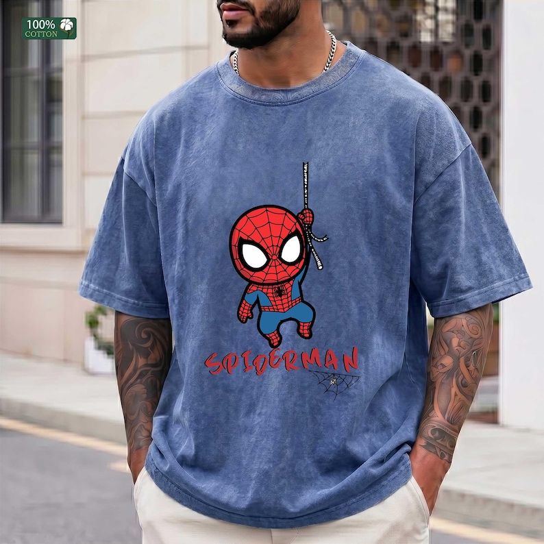 Chibi Spider-Man T-Shirt, Marvel Spider-Man Hoodie, Retro Spiderman Graphic Top,Marvel Fan outfit