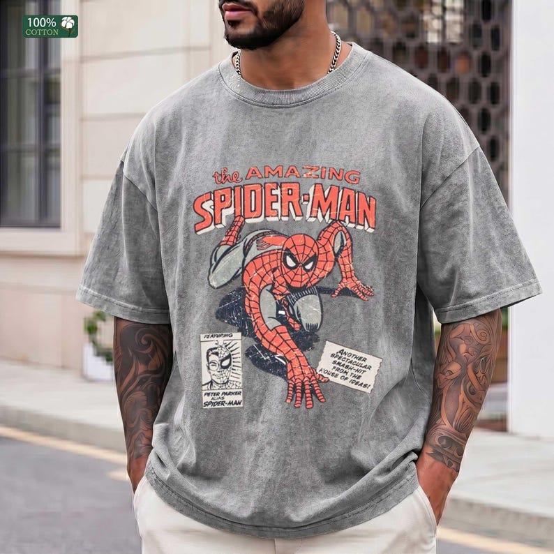 The Amazing Spider-Man Shirt,Retro Comic Graphic Top, Marvel Fan outfit , Peter Parker Spider-Man Hoodie
