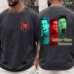 Vintage Spider-Man Multiverse T-Shirt, 3 Generations Peter Parker Graphic Tee, Marvel Spider-Man Hoodie