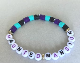 Haunted Mansion Inspired Beaded Stretch Bracelet | Spooky Theme Park Friendship Bracelet
