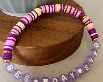 Pulsera de cuentas inspirada en Enredados / Joyería de abanico de princesa en oro morado