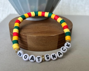 Moana Hei Hei Boat Snack Heishi-kralenarmband, kleurrijke rekbare sieraden