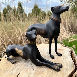 Rare Antique Greyhound Statues - Etsy