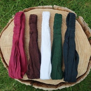 Minimalist Solid Color Headband | 100% Organic Cotton & Naturally Dyed | Soft Knotted Hair Wrap | Eco-Friendly Yoga Accessory | 14 Colors