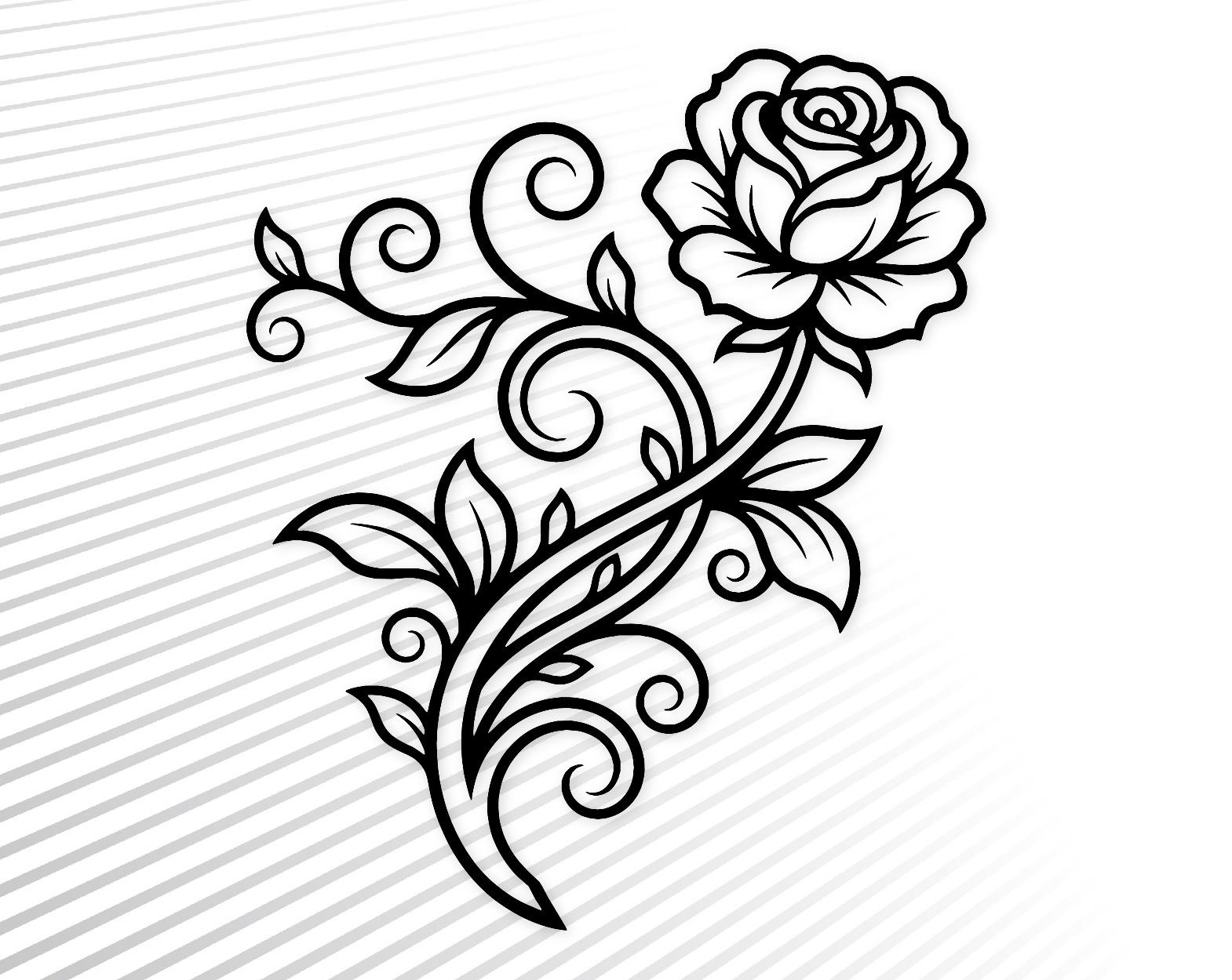 Stylized Rose - Etsy