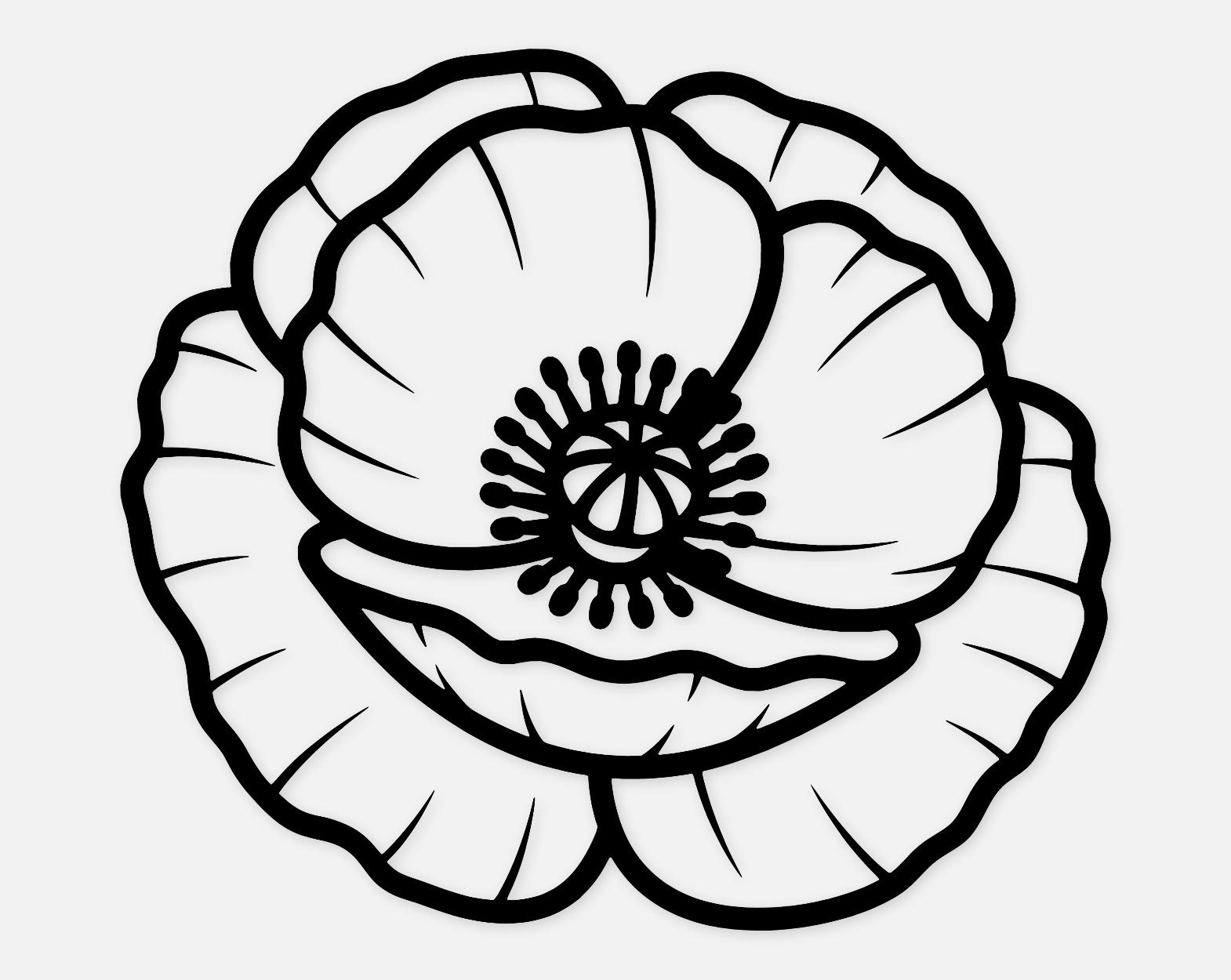 Poppy Dfx File Poppy Flower Digital Artwork: Svg Png Dxf Line Art Design - Etsy