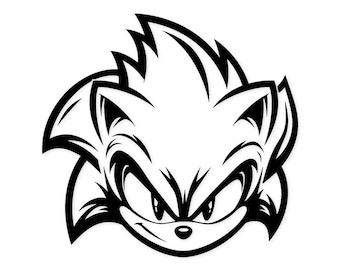 Sonic Head Outline Digital Art: Png, Svg, Dxf Cut Files