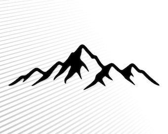 Mountain Silhouette Digital Artwork: Svg Png Dxf Line Art