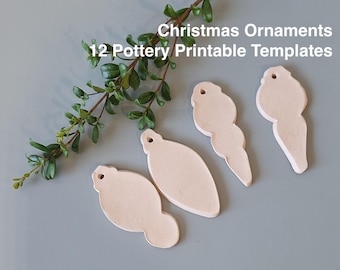 Weihnachtsanhänger, 12 Muster. Plattenbau Ornamente. Einfache DIY Keramik. Anleitung für einen Keramikstempel, Plattenbau-Funktionskeramik.