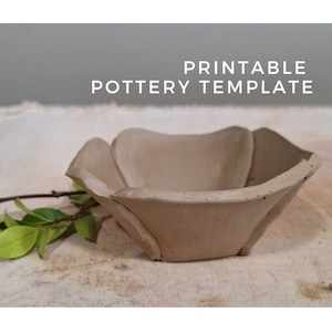Floral Bowl, 4 Petals Shape. | Slab Building Bowl| Easy DIY Ceramics | Tutorial for Pottery Template for Slab Building Functional Ceramics