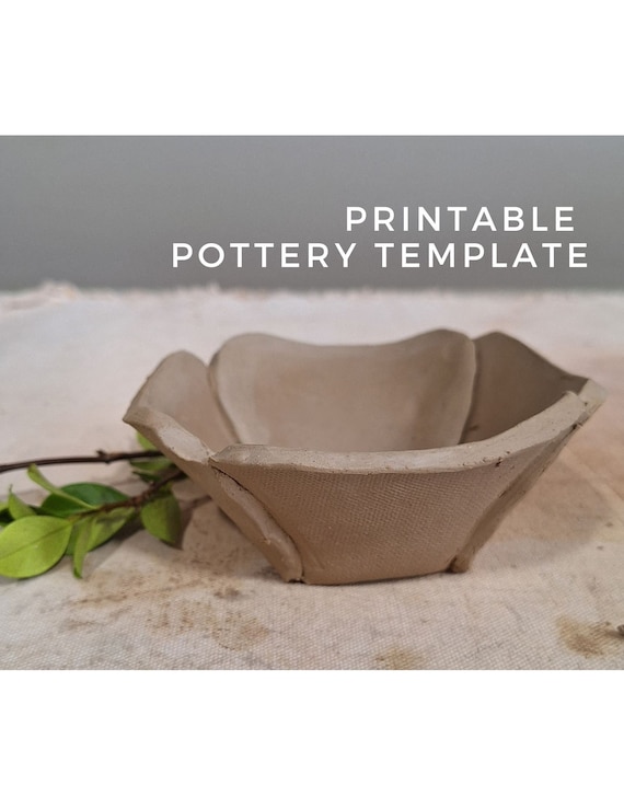 Floral Bowl Pottery Template: 4 Petal Slab Building (Digital Download) Easy to Make