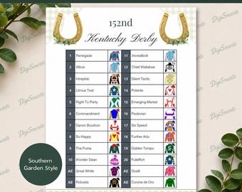 Kentucky Derby 2026: Pferde-Poster zum Ausdrucken | Elegante Wanddekoration für den Renntag | Derby-Party-Deko | Sofort-Download