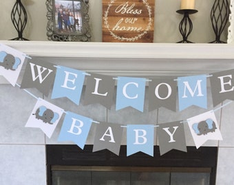 Elephant Baby Shower Banner Etsy Elephant Baby Shower Banner Etsy