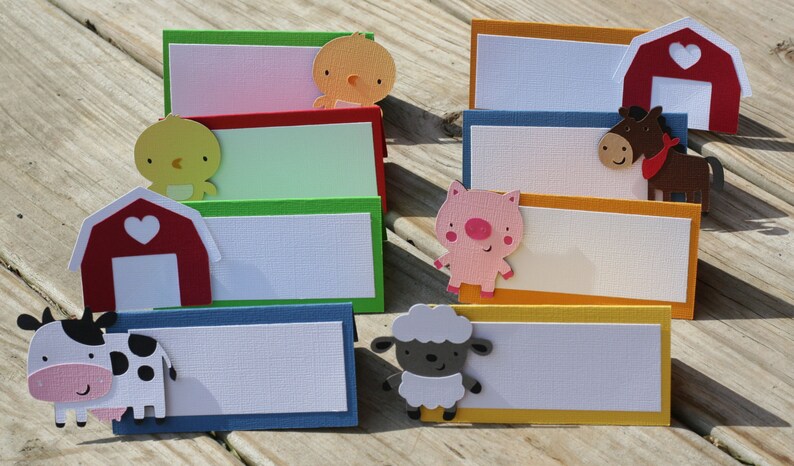 12 Farm Animal Barnyard Animal Primary Place Cards Food Cards Labels image 1