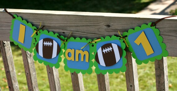 Football Banner, Football I am 1 Banner, Football Highchair Banner, Sports Birthday Banner, Football Birthday, Sports Birthday, I am 1 Il_570xn
