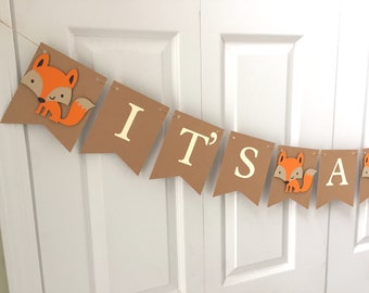 Woodland Baby Shower Banner, Fox Banner, Woodland Baby Shower, Woodland Fox Banner, Woodland Theme, Woodland Baby Shower Decorations