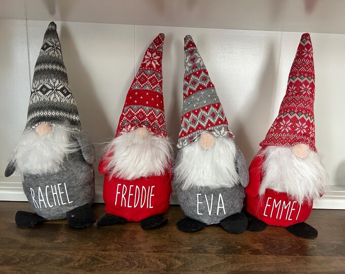 Personalized Christmas Gnome Plush With Name, Christmas Gnome ...