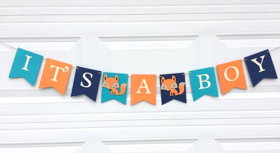 Woodland It S A Boy Banner Fox It S A Boy Banner Woodland Baby
