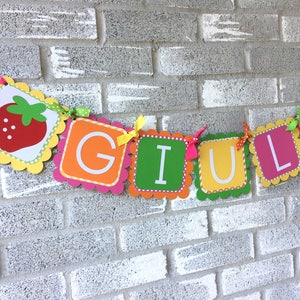 Tutti Fruity Name Banner, Two-tti Frutti Banner, Tutti Frutti Banner, Pineapple Banner, Name Banner, Fruit Birthday Banner, Summer Birthday image 1