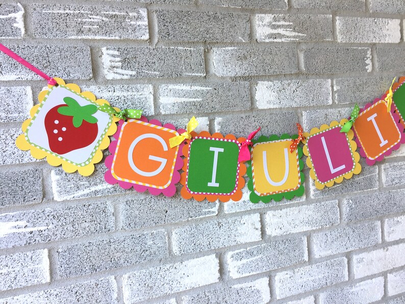 Tutti Fruity Name Banner, Two-tti Frutti Banner, Tutti Frutti Banner, Pineapple Banner, Name Banner, Fruit Birthday Banner, Summer Birthday image 1