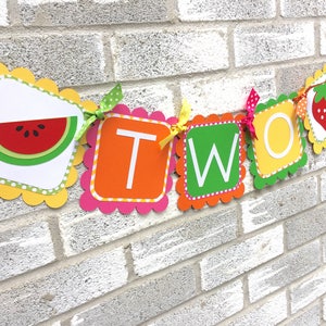 Tutti Fruity Highchair Banner, TWO Banner, Two-tti Frutti Banner, Tutti Frutti Banner, Pineapple Banner, Watermelon Banner, Strawberry image 4