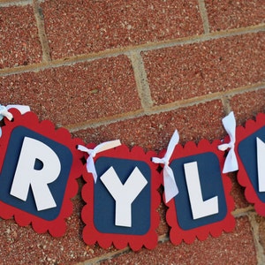 Nautical Name Banner, nautical banner, Nautical birthday, crab banner, Under the Sea Banner, First Birthday, Under the Sea Birthday, Anchor image 1