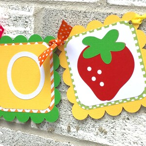 Tutti Fruity Highchair Banner, TWO Banner, Two-tti Frutti Banner, Tutti Frutti Banner, Pineapple Banner, Watermelon Banner, Strawberry image 2