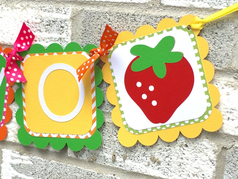 Tutti Fruity Highchair Banner, TWO Banner, Two-tti Frutti Banner, Tutti Frutti Banner, Pineapple Banner, Watermelon Banner, Strawberry image 2