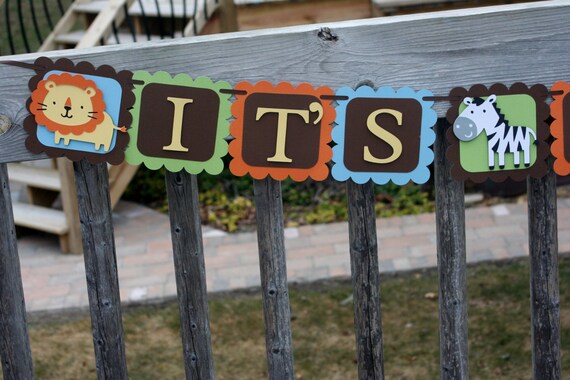 Jungle Safari Animal Its a Boy Banner, Jungle Baby Shower, Safari Shower, Jungle Birthday, Safari Birthday, Zoo Baby Shower, zoo banner Il_570xn