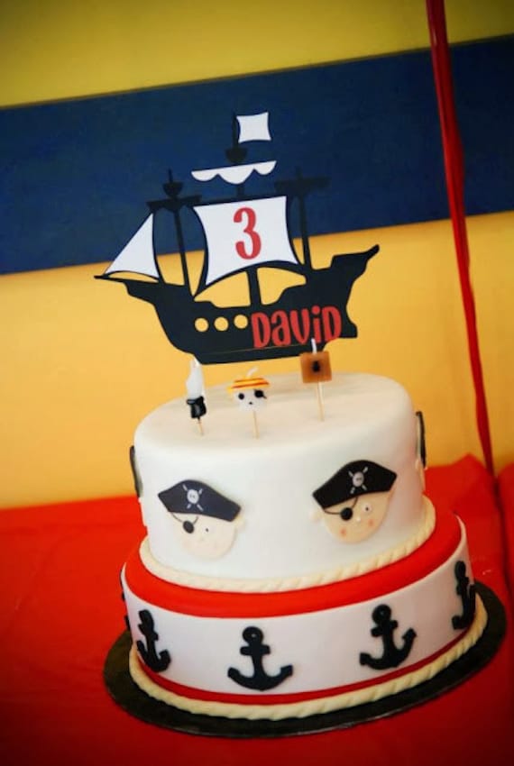 Pirate Ship Cake Topper Pirate Birthday - Etsy