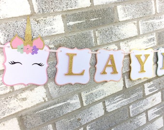 Unicorn Banner, Unicorn Name Banner, Unicorn Party Decorations, Unicorn Smash Cake Photo, Unicorn First Birthday, Pastel Unicorn Party