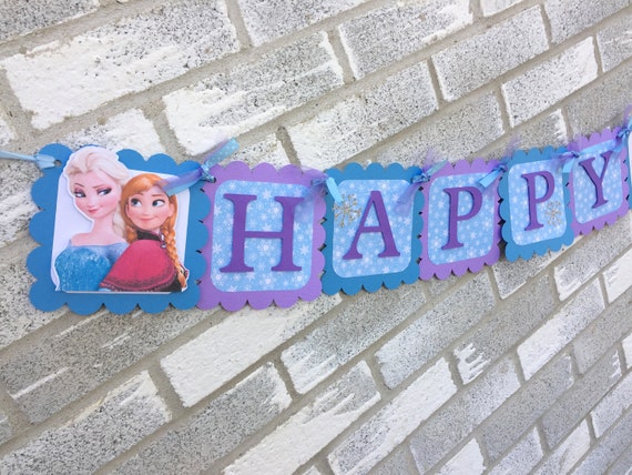 Frozen Birthday Banner Frozen Banner Frozen Happy Birthday