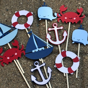 Nautical Name Banner, nautical banner, Nautical birthday, crab banner, Under the Sea Banner, First Birthday, Under the Sea Birthday, Anchor image 2