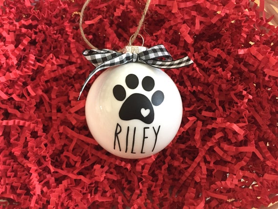 Rae Dunn Inspired Pet Name Ornaments, Black White Checkered Ornaments, Farmhouse Style Ornaments, farmhouse christmas decorations Il_570xn